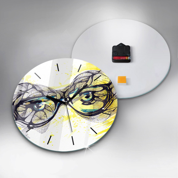 Horloge ronde Yeux avec des lunettes