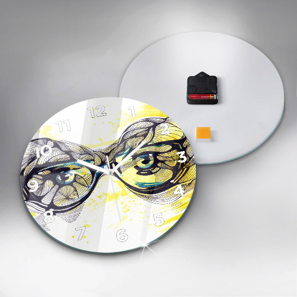 Horloge ronde Yeux avec des lunettes