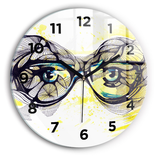 Horloge ronde Yeux avec des lunettes