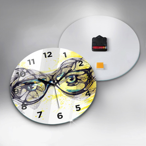 Horloge ronde Yeux avec des lunettes