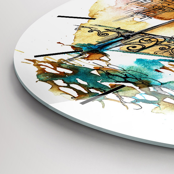 Horloge ronde Architecture peinte