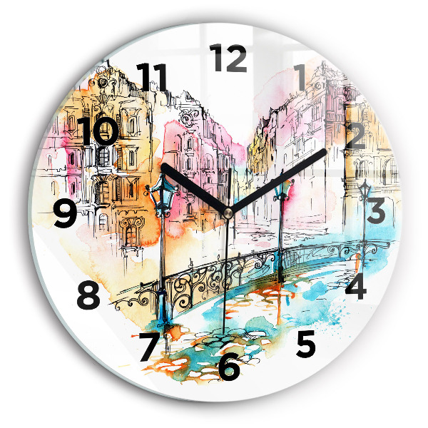 Horloge ronde Architecture peinte