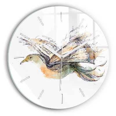 Horloge ronde 'L''oiseau et le livre'