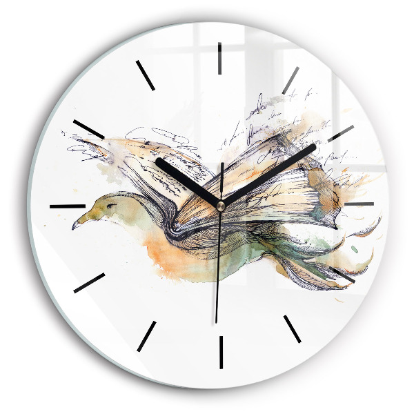 Horloge ronde 'L''oiseau et le livre'