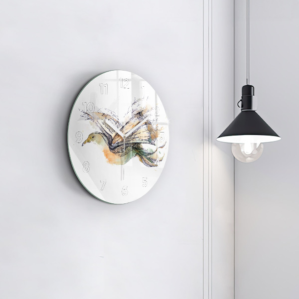 Horloge ronde 'L''oiseau et le livre'