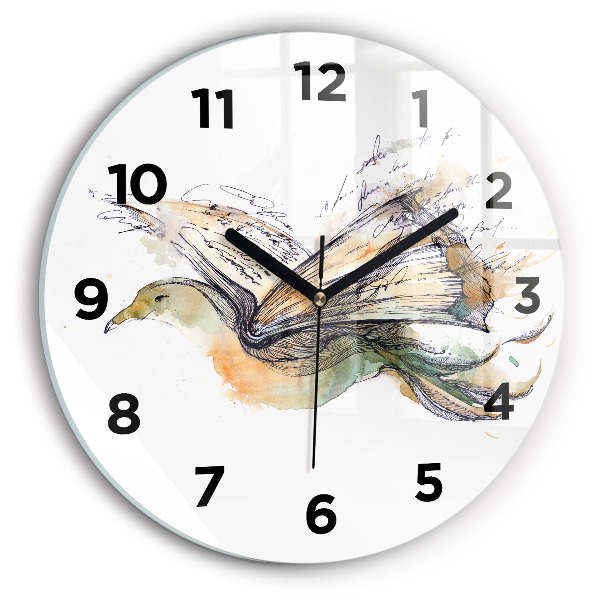Horloge ronde 'L''oiseau et le livre'