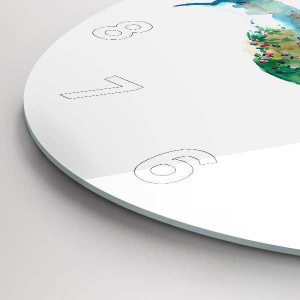 Horloge ronde 'Abstraction d''oiseau et de printemps'