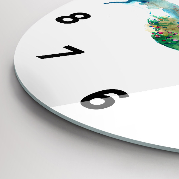 Horloge ronde 'Abstraction d''oiseau et de printemps'
