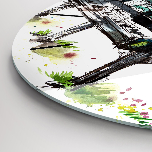 Horloge ronde Illustration 4 Saisons