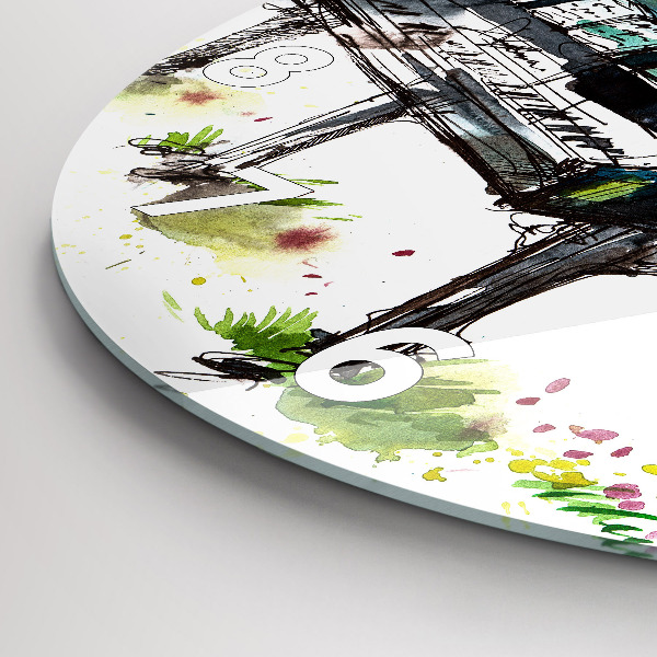 Horloge ronde Illustration 4 Saisons