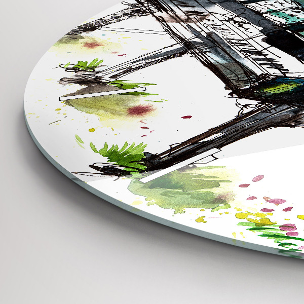 Horloge ronde Illustration 4 Saisons