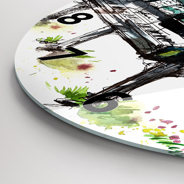 Horloge ronde Illustration 4 Saisons