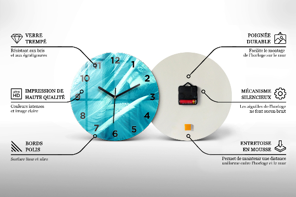 Horloge ronde Illustration 4 Saisons