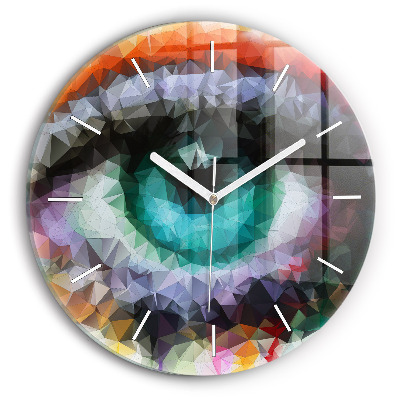 Horloge ronde Œil humain coloré