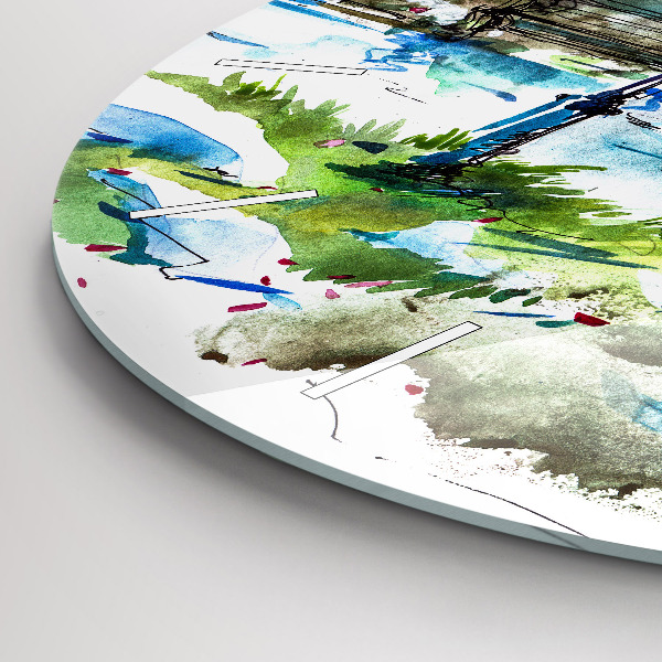 Horloge ronde Printemps pittoresque