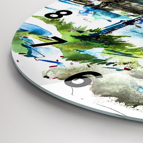 Horloge ronde Printemps pittoresque