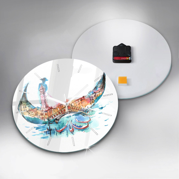Horloge ronde Italie - Gondole vénitienne