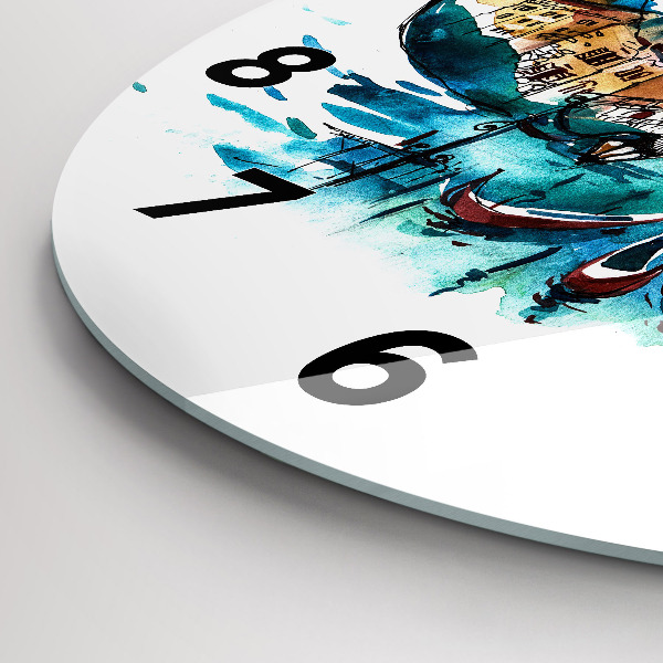 Horloge ronde Italie - Gondole vénitienne