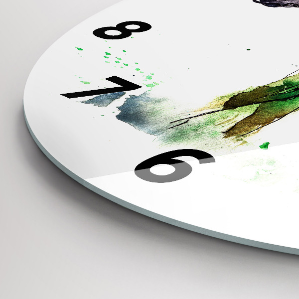 Horloge ronde 'Paysage d''élans et de montagnes'