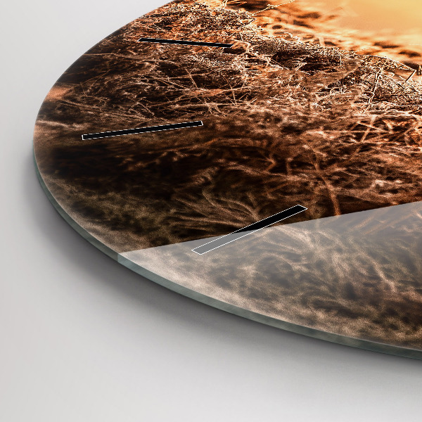 Horloge ronde Cerf au lever du soleil