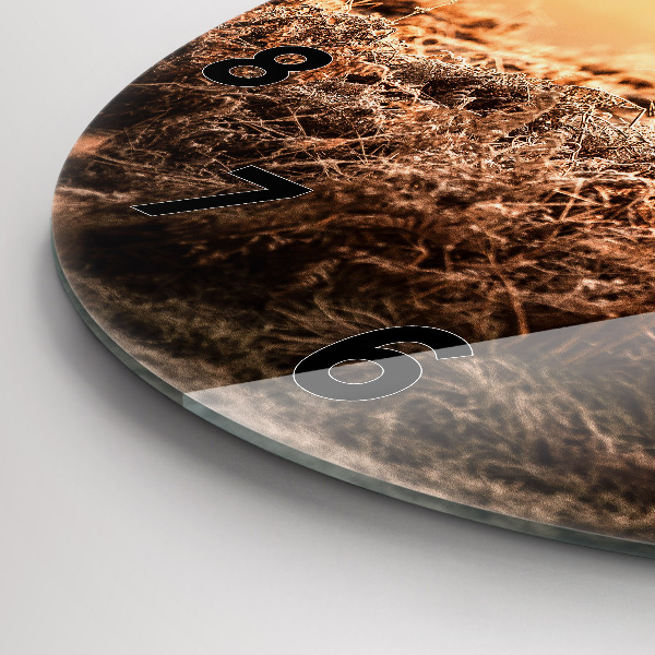 Horloge ronde Cerf au lever du soleil