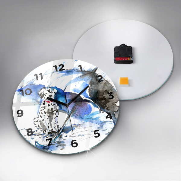 Horloge ronde Dalmatien et parapluie