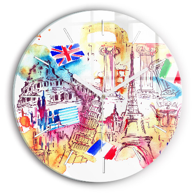 Horloge ronde Pays attractifs dans le monde