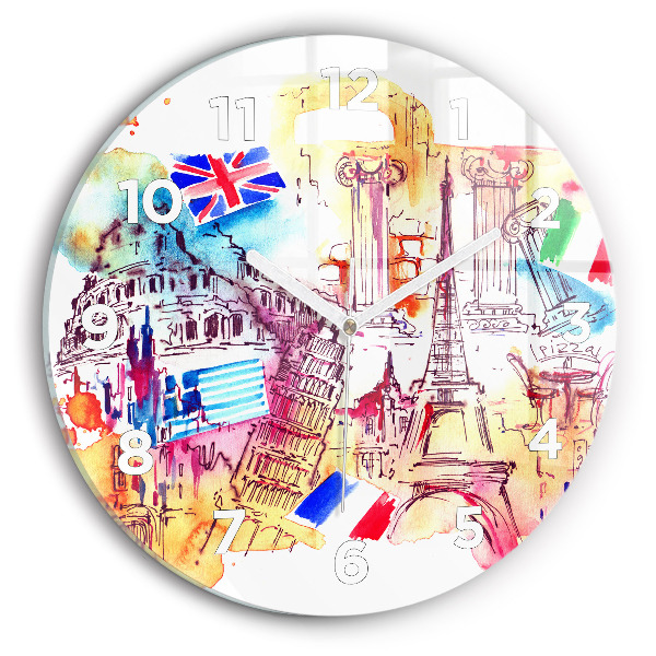 Horloge ronde Pays attractifs dans le monde