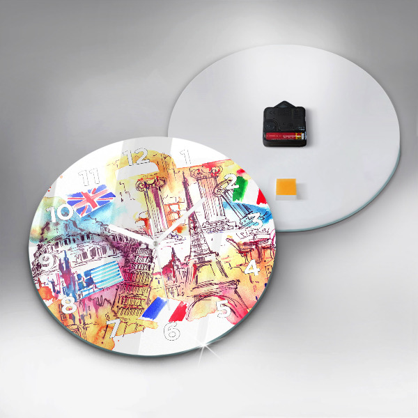 Horloge ronde Pays attractifs dans le monde