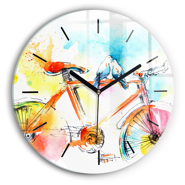 Horloge ronde Vélo peint