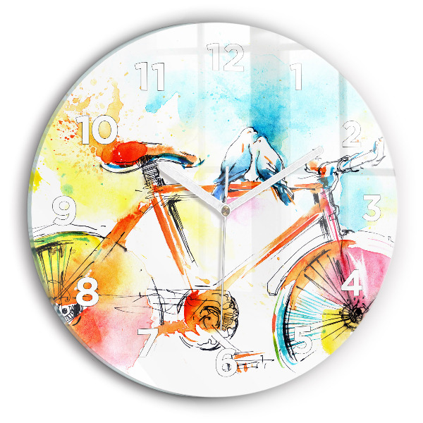 Horloge ronde Vélo peint