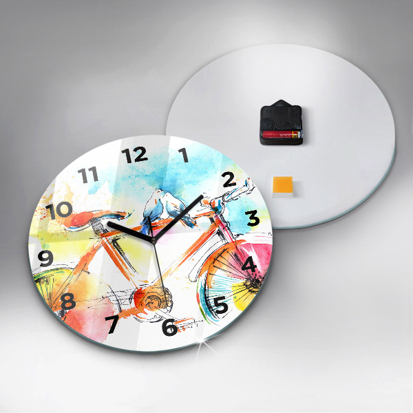 Horloge ronde Vélo peint