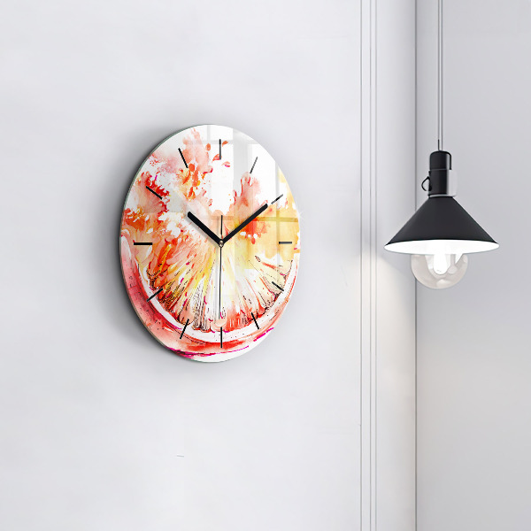 Horloge ronde Peint en orange