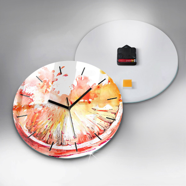 Horloge ronde Peint en orange