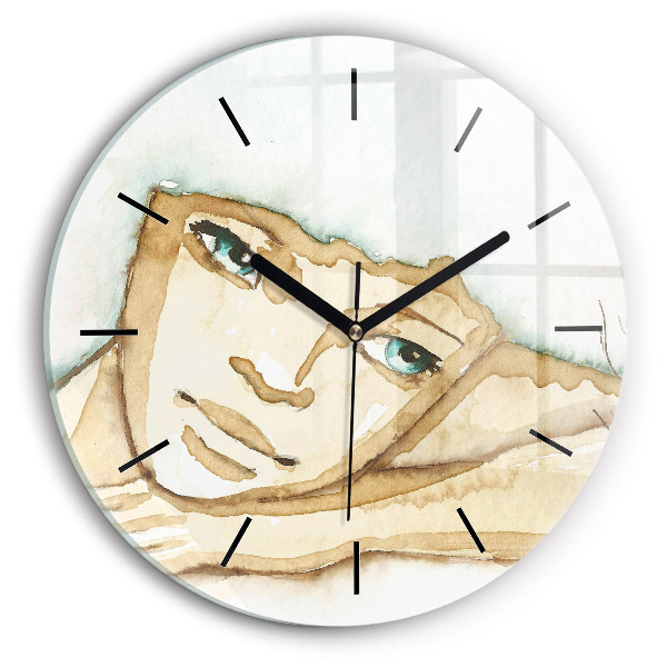 Horloge ronde 'Portrait d''une femme'