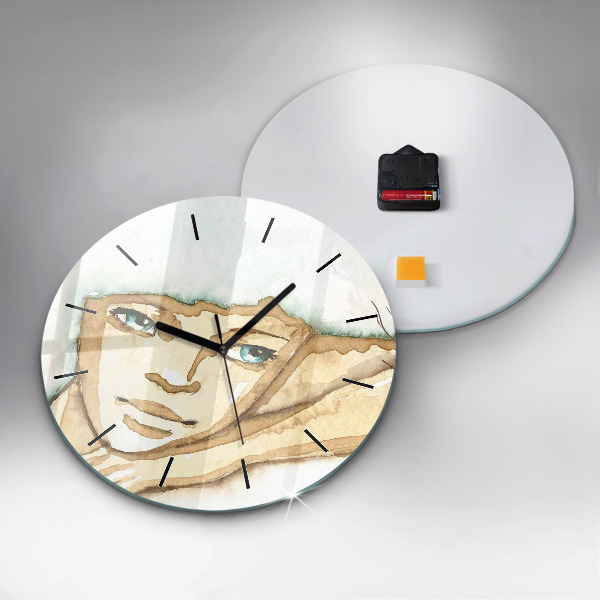 Horloge ronde 'Portrait d''une femme'