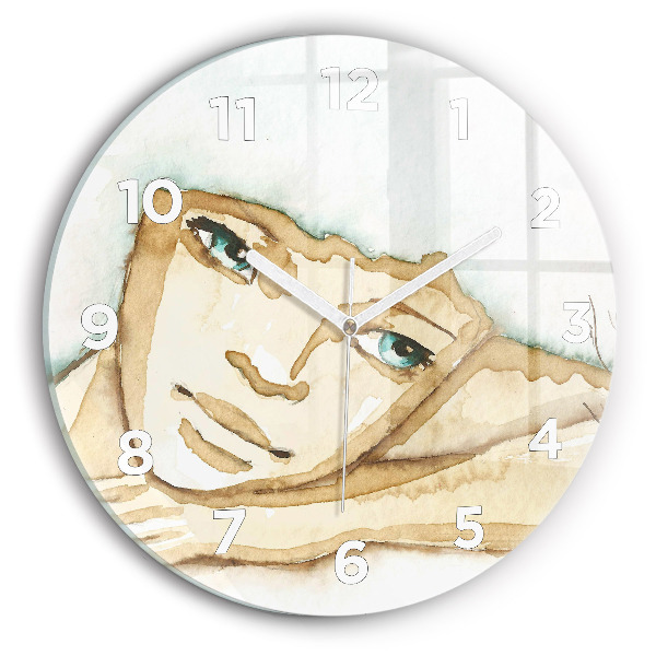 Horloge ronde 'Portrait d''une femme'