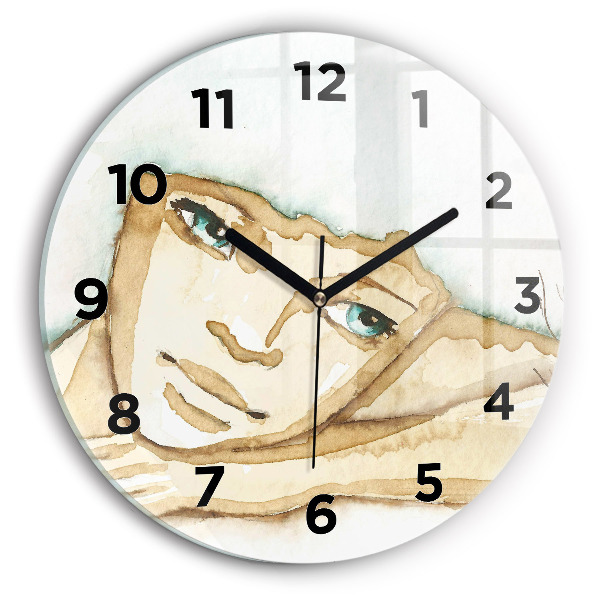 Horloge ronde 'Portrait d''une femme'