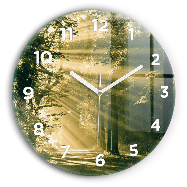 Horloge ronde Forêt des rayons du soleil