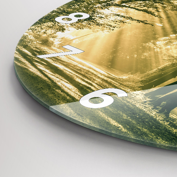 Horloge ronde Forêt des rayons du soleil