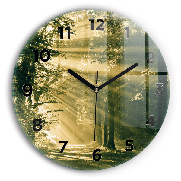 Horloge ronde Forêt des rayons du soleil