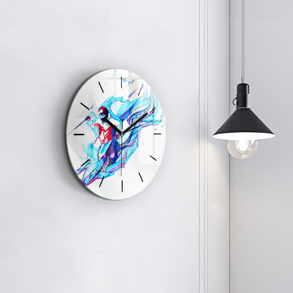 Horloge ronde Skieur