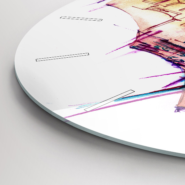 Horloge ronde Parapluie et ville