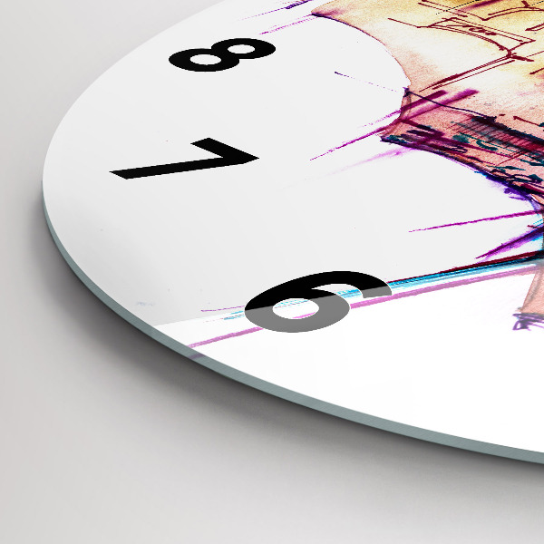 Horloge ronde Parapluie et ville