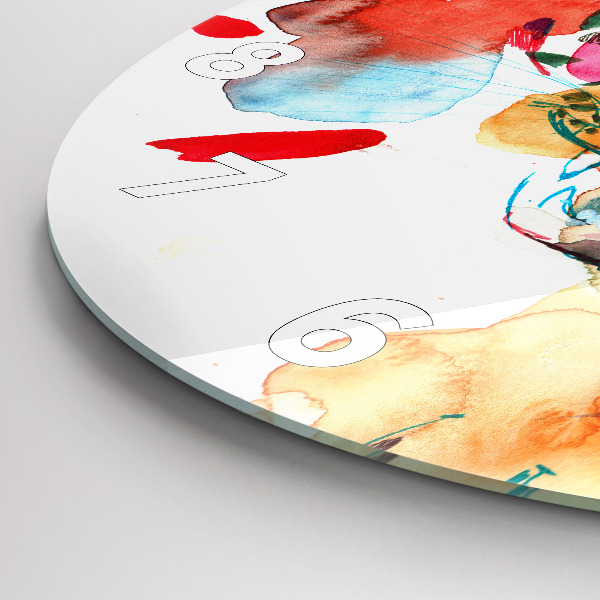 Horloge ronde Chat sauvage abstrait