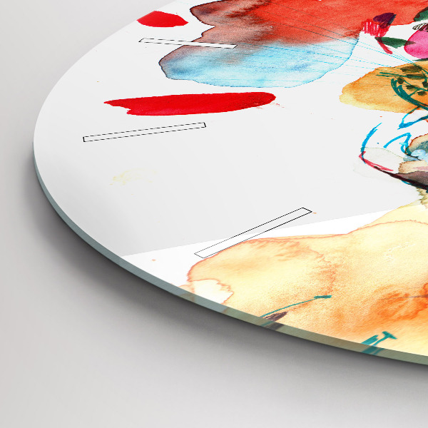 Horloge ronde Chat sauvage abstrait