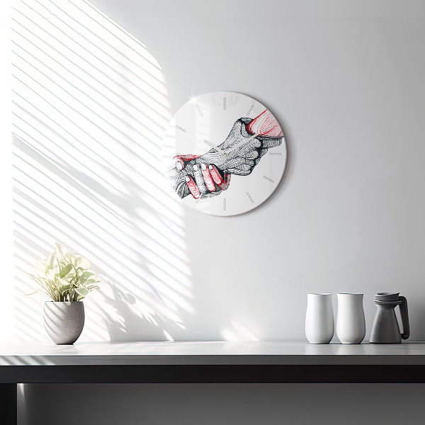 Horloge ronde Se tenir la main