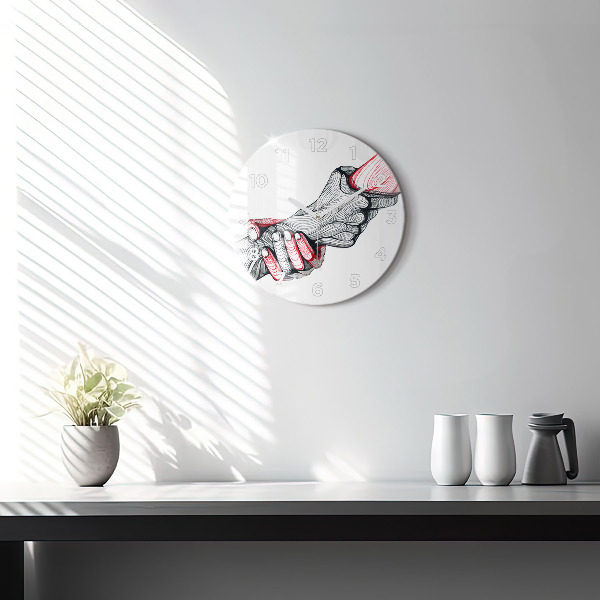 Horloge ronde Se tenir la main