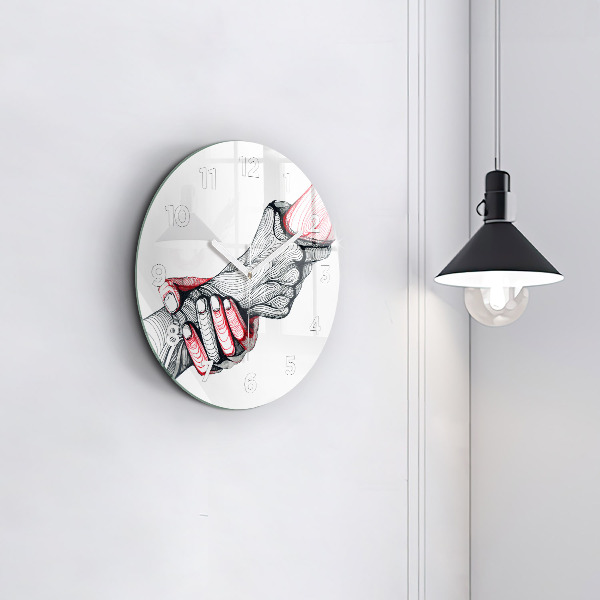 Horloge ronde Se tenir la main