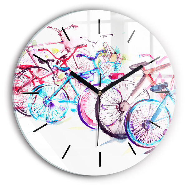 Horloge ronde Vélos de ville colorés